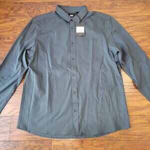 AWAY Travel Anywhere Shirt Coolmax Slate Blue Gray Collared Button-Up sz XL NWT